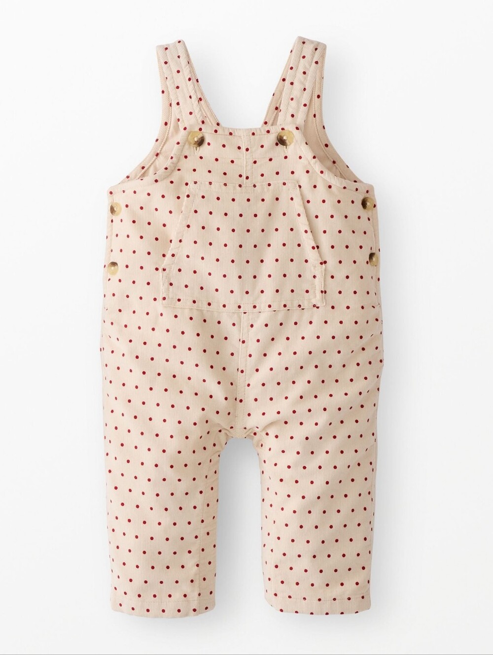 Hanna Andersson Cream Polka Dot Overalls - Red Dot Print